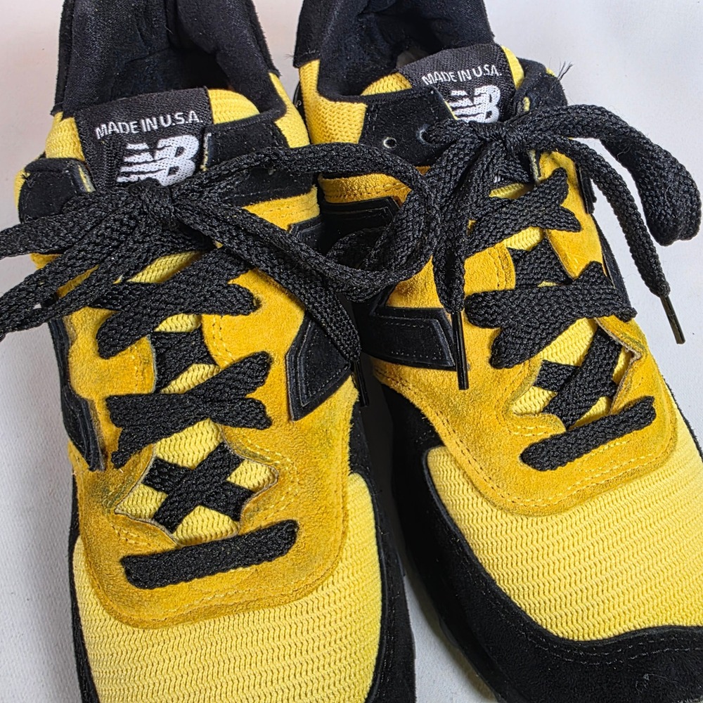 NEW BALANCE Made USA US574W1 Women's 7 VCU Rams Yellow Black NB1 Custom Shoes - Picture 5 of 7